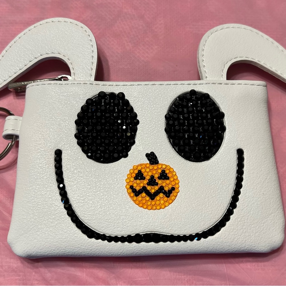Nightmare Before Christmas Zero Zippered Keychain Change Purse Faux Leather